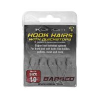 Korum Hook Hairs With Quickstops Barbed Size 12