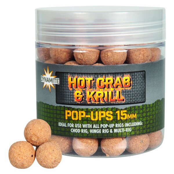 Dynamite Baits Hot Crab&amp;Krill Pop Ups 15mm